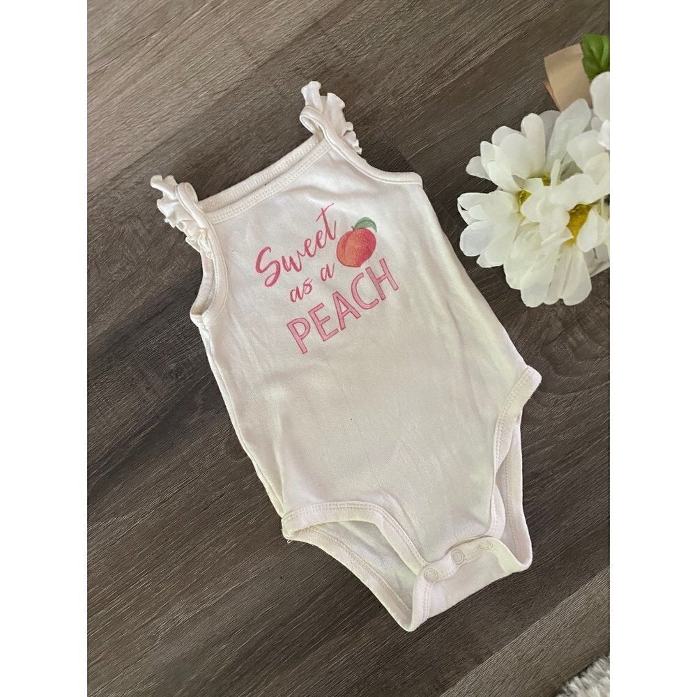 SWEET AS A PEACH TANK TOP BODY SUIT - ONE PIECE - 0-3 months